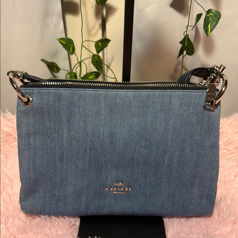 *Rare* Coach Blue Denim Crossbody Bag
